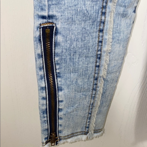 NWOT Rare POL Lace Light Blue Denim jean Sleeveless Stretch Zipper Jumpsuit S - Picture 8 of 13